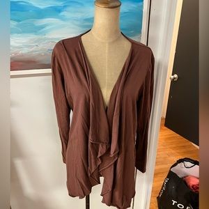 Elegantees | Brown waterfall cardigan